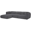 Image de Canapé d'angle gauche en tissu chenille gris anthracite CAMILIO de Maison Céphy