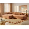 Image de Canapé d'angle gauche ouvert en velours côtelé fines côtes terracotta POGNI de Maison Céphy