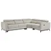 Image de Canapé dangle droit convertible express relax électrique en tissu chenille beige KOBIBRA