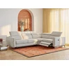 Image de Canapé d'angle droit convertible express relax électrique en tissu chenille beige KOBIBRA