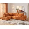 Image de Canapé d'angle gauche avec dossier en tissu chenille terracotta CLENALI