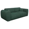 Image de Canapé 3 places convertible express en velours côtelé vert sapin - Couchage 140 cm - Matelas 16 cm mémoire de forme POGNIA