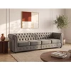 Image de Canapé 4 places en velours gris anthracite CHESTERFIELD