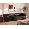 Image de Canapé 4 places en simili noir CHESTERFIELD