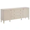 Image de Buffet avec 2 portes et 3 tiroirs - Beige et doré - ALOBARA