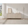 Image de Buffet avec 2 portes et 3 tiroirs - Beige et doré - ALOBARA