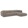 Image de Canapé dangle droit convertible en tissu chenille taupe CAMILIO de Maison Céphy