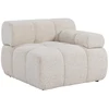 Image de Fauteuil d'angle droit en tissu chiné beige FACIVIL