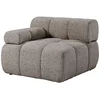 Image de Fauteuil d'angle gauche en tissu chiné taupe FACIVIL