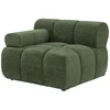 Image de Fauteuil d'angle gauche en tissu chiné vert FACIVIL