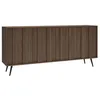 Image de Buffet 4 portes avec LEDs en MDF - Naturel foncé et Noir - KALSIYA