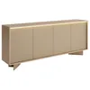 Image de Buffet 4 portes avec LEDs en MDF - Beige et Naturel clair - MAYRONA
