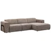 Image de Canapé d'angle droit en tissu chiné taupe TEJAMI