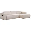 Image de Canapé d'angle droit en tissu chiné beige TEJAMI
