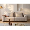 Image de Canapé 3 places convertible en tissu chenille beige RICAPO