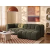 Image de Canapé d'angle droit en tissu texturé vert kaki RIMALO