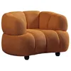 Image de Fauteuil en tissu bouclette terracotta COLIANI
