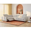 Image de Canapé d'angle gauche convertible express relax électrique en tissu chenille beige KOBIBRA