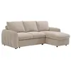 Image de Canapé dangle convertible et réversible avec coffre en tissu texturé beige NALOCI