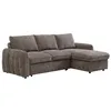 Image de Canapé dangle convertible et réversible avec coffre en tissu texturé taupe NALOCI