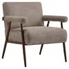 Image de Fauteuil en tissu texturé taupe avec pieds effet bois MIROSIA