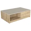 Image de Table basse avec 2 tiroirs et 2 niches - Naturel clair et beige - ZEFYNA