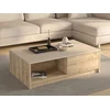 Image de Table basse avec 2 tiroirs et 2 niches - Naturel clair et beige - ZEFYNA