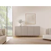 Image de Buffet avec 4 portes - Beige et doré - RINAREL