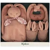 Image de Coffret Cadeau Naissance Lapinou Terracotta - Doudou, Chaussons Et Anneau De Dentition