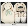 Image de Coffret Cadeau Naissance Lapinou Crème - Doudou, Chaussons Et Anneau De Dentition