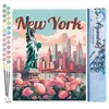 Image de Peinture par Numéro - FIGUREDART - New York en fleurs - 40x50cm - Kit DIY complet - Relaxation