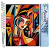 Image de Peinture par Numéro - FIGUREDART - Femme Abstraite - 40x50cm - Kit DIY Complet - Relaxation et Créativité