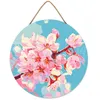 Image de Peinture par numéro sur disque en bois Fleurs de cerisier