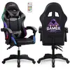 Image de Amstrad ams-900-led-gamer - fauteuil gaming noir et gris - serigraphie gamer - eclairage led 366 