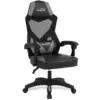 Image de Chaise gamer amstrad ams-309-grey noir & gris - coussin lombaire - tissu en maille re
