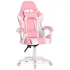 Image de Amstrad ams-800-rosy fauteuil chaise de bureau gamer rose & blanc - coussin lombaire & appuie tête