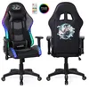 Image de Fauteuil gaming Amstrad ELITE-LED-SAMURAI - Noir et gris - Eclairage LED 576 effets - Télécommande - Accoudoir 2D