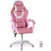 Image de Fauteuil gaming amstrad ams-led-sakura - simili cuir rose et blanc - eclairage led 366 effets - té 