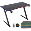 Image de Amstrad AMS-DESK120Z-LED-AURA Bureau informatique gamer avec retroéclairage LED fibre optique - 1m20 - Finition carbone