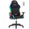 Image de Amstrad ams-led-fusion-bk fauteuil - chaise de bureau gamer noir avec éclairage led 366 effets - télécommande