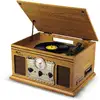 Image de Chaîne hifi tourne-disque evidence acoustics ea-pl300-wood vinyle 33-45-78, 60w, fm, cd, cassette, bt usb sd rec, rétro vintage