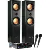 Image de Ensemble colonnes hifi-home-cinéma 1000w pmpo, enceintes ea-800-pg, ampli stéréo 100w, usb mp3 sd bluetooth fm, 2 micros karaoké