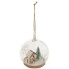 Image de Boule de noel transparente 8 cm maison enneigee
