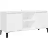 Image de Meuble Tv Avec Pieds En Métal Blanc 103,5x35x50