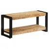 Image de Meuble Tv Manguier Massif Clair Et Métal Noir Hozi 90cm