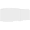 Image de Meuble Tv Suspendu 2 Portes Bois Blanc Oned 80cm