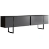 Image de Meuble Tv Moderne 2 Portes Battantes En Bois Et Pieds En Acier Taky 180cm-anthracite