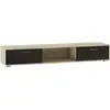 Image de Meuble Tv Bois Sonoma Et Noir Mat Flexa 176cm