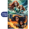 Image de Alipson Puzzle Puzzle 2-en-1 L'eau Et Le Feu Mère Et Fille 2500 Pièces