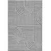Image de Tapis turin moderne à motif en relief géométrique gris 280x370 cm TUR1121SIL-280x370